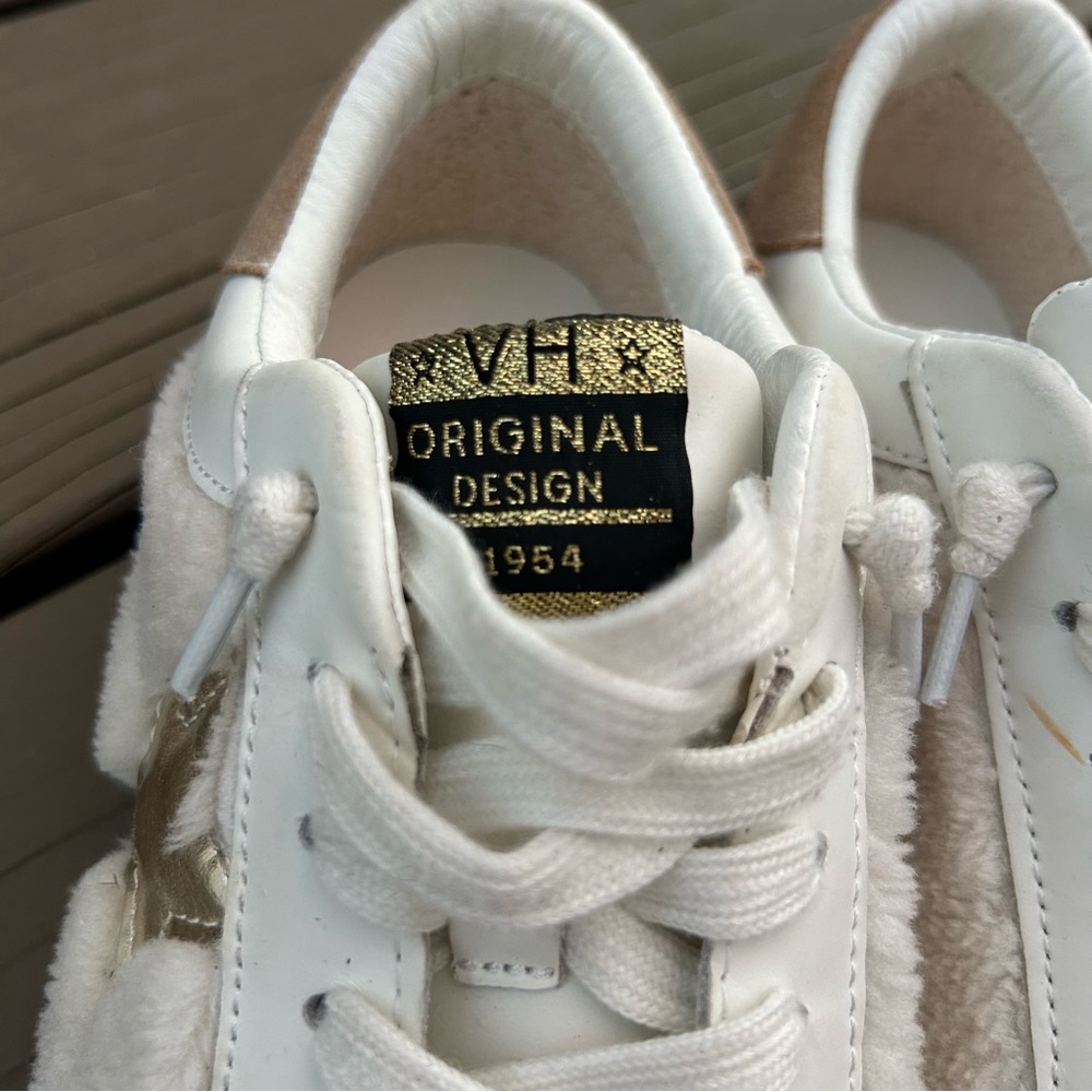 Vintage Havana Leather & Fuzzy Faux Fur “Wren” Ivory Cream Sneakers | Size 8 - Picture 6 of 14